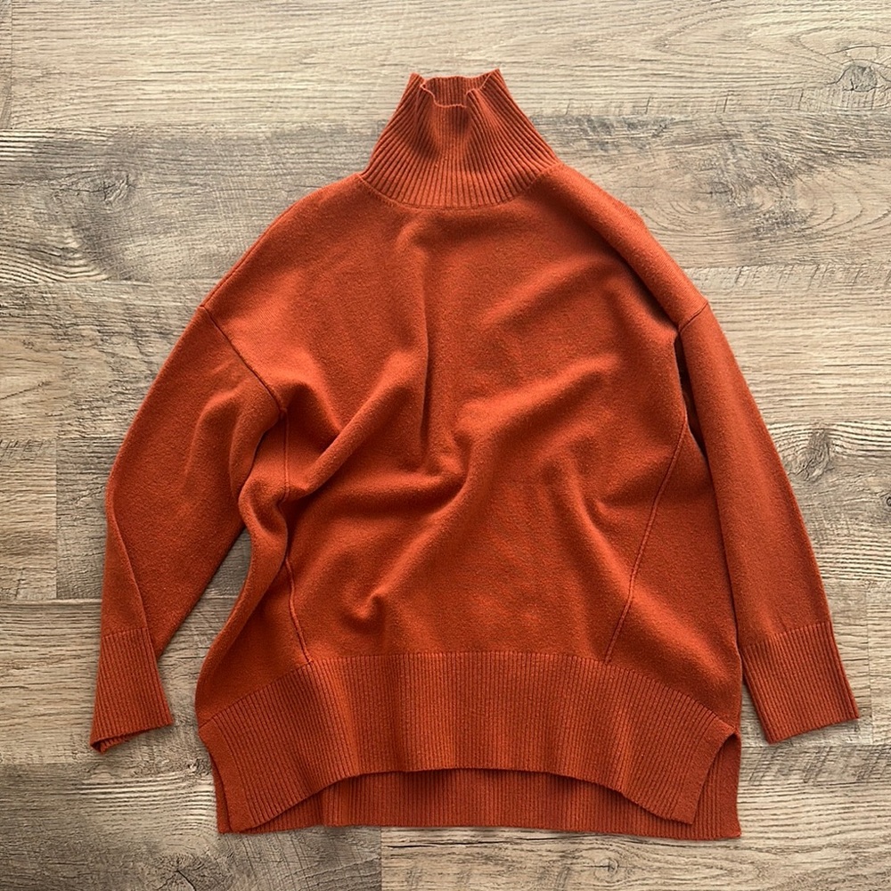 Rust Orange Turtleneck Sweater